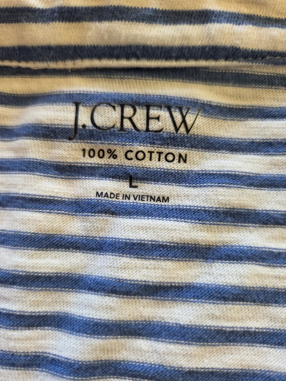 J. Crew Striped Blue and White Short Sleeve Polo with Pocket